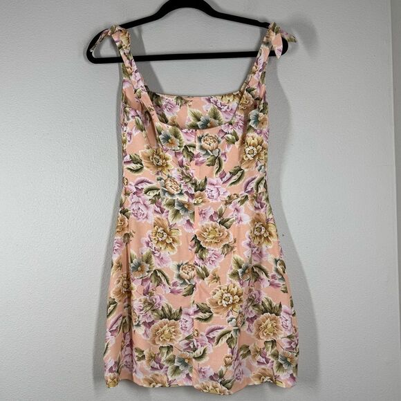 Amanda Uprichard Capulet Dress In Floral Peach Pink Cottagecore Girly Small - Picture 5 of 6